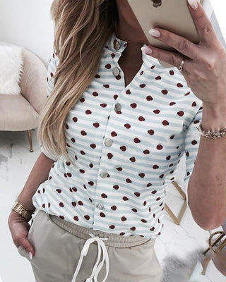 Chemise décontractée à pois