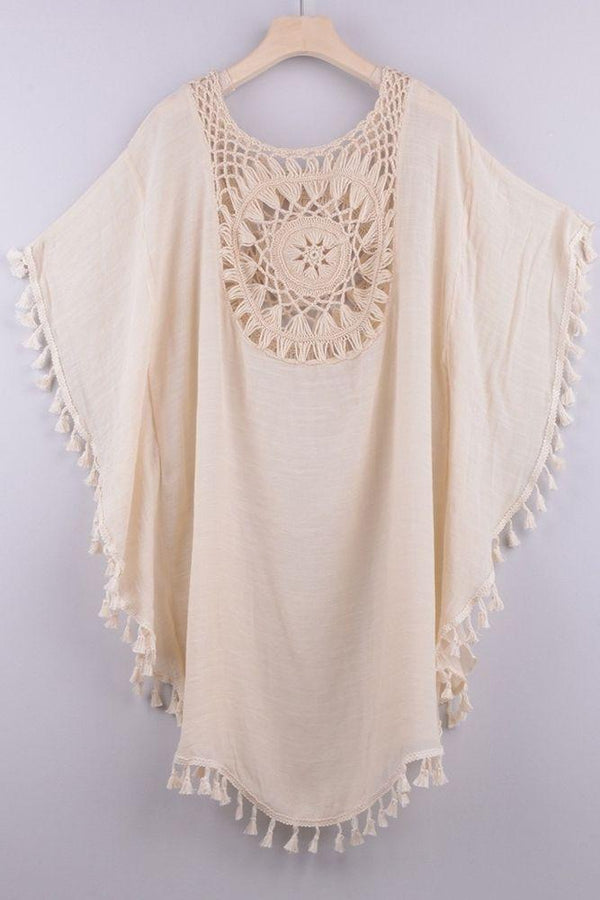 Caftan Plage Crochet Bohème - Unique / Beige