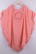 Caftan Plage Crochet Bohème - Unique / Rose