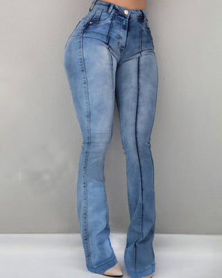 Jeans à taille haute et cloche