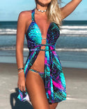 Bikini imprimé dégradé avec couverture