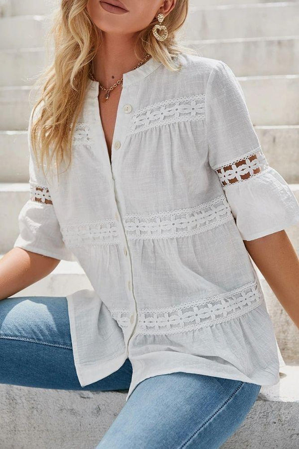 Chemise Blanche Bohème Broderie