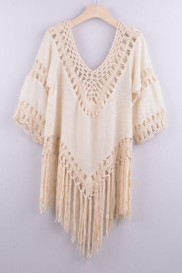 Cover Up Bohème en Crochet - Unique / Beige