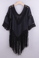 Cover Up Bohème en Crochet - Unique / Noir