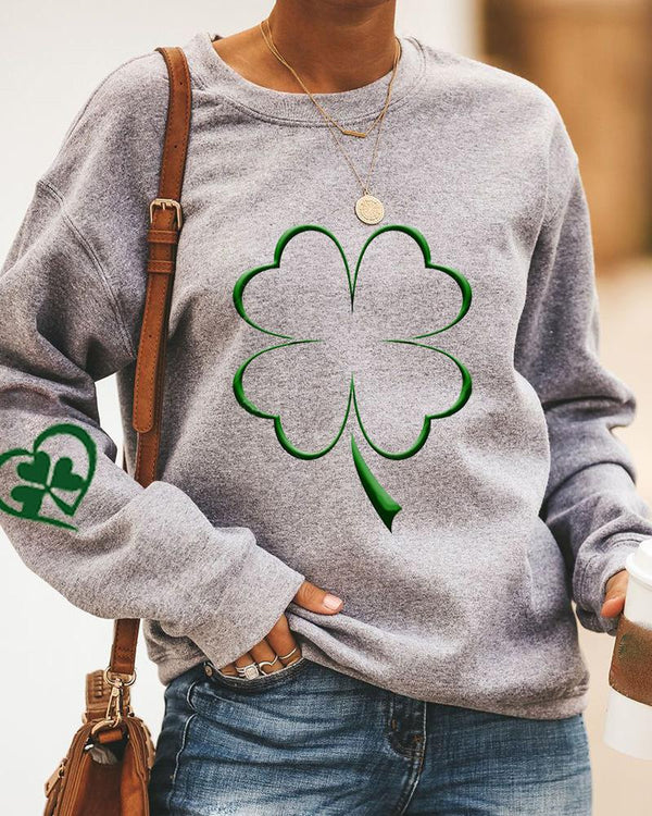 Haut à manches longues et imprimé lettre trèfle