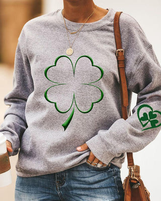 Haut à manches longues et imprimé lettre trèfle