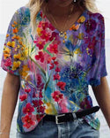 T-shirt à manches courtes et imprimé floral