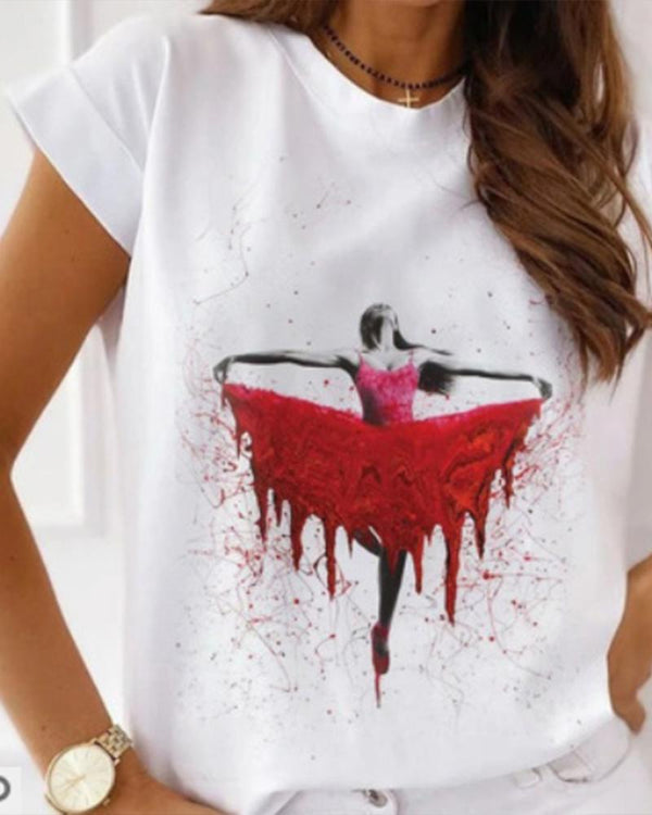 Manches courtes à imprimé ballet d'encre