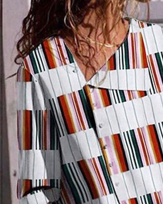 Blouse décontractée à patte oblique et impression numérique