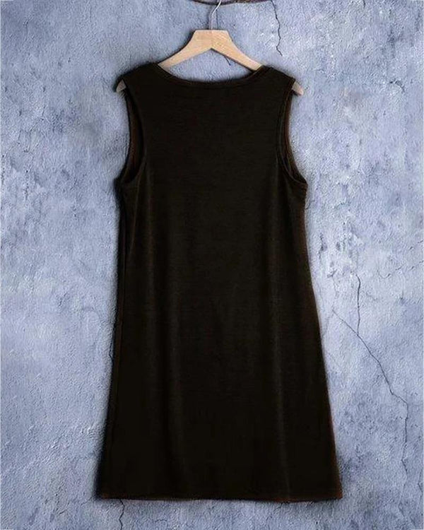 Robe décontractée sans manches à imprimé floral Skull