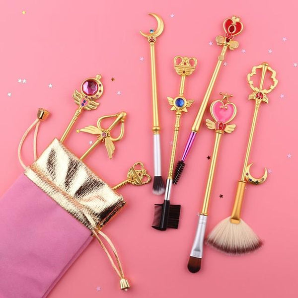 Set de brosses et pinceaux Sailor Moon - Maquillage Lunaire 123maquillage Or profond 