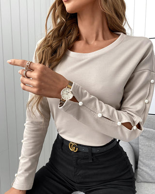 Haut basique uni abricot perlé