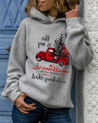 Haut à capuche à imprimé lettre de Noël