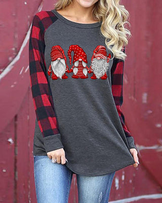 Haut à manches longues imprimé écossais SVG Christmas Gnome