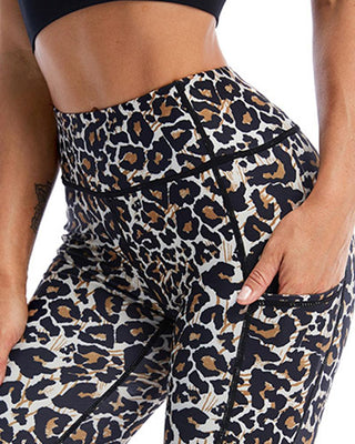 Pantalon de yoga skinny léopard