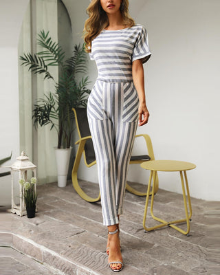 Combinaison ample à rayures