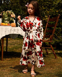 Mommy & me - Robe imprimée florale à manches longues et col en V (S1 pour enfants
S2 pour maman)