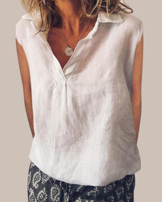 Haut à manches courtes et col en V