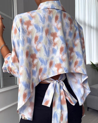 Chemise à boutons et imprimé tie-dye color-block