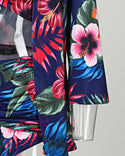 Bikini noué à imprimé floral avec cache