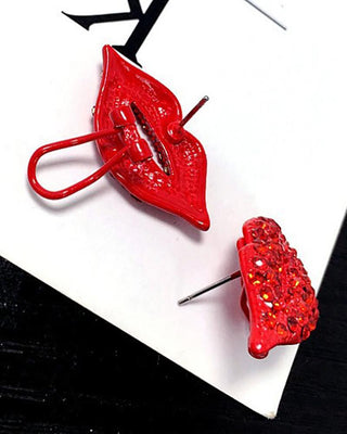 Boucles d'oreilles à motif lèvres cloutées