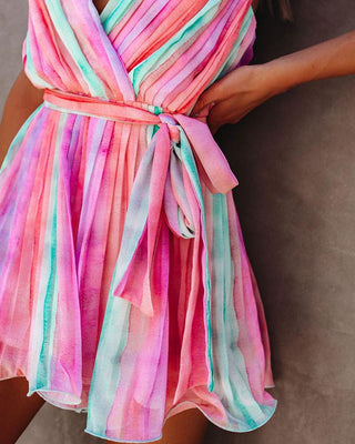 Mini robe cami couleur arc-en-ciel