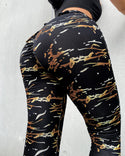 Bowknot Design Colorblock Pantalon de yoga extensible à taille haute avec lifting des fesses