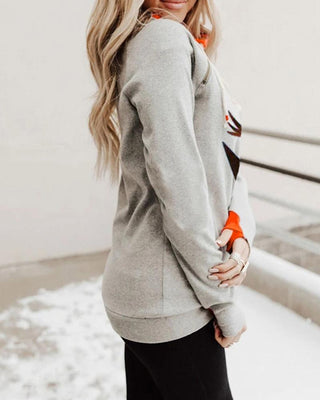 Haut à capuche color block à imprimé citrouille d'Halloween