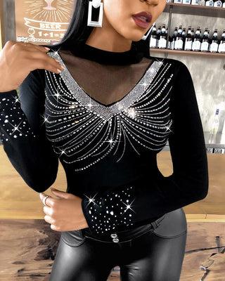 Blouse cloutée à manches longues