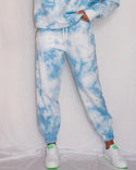 Pantalon design imprimé tie-dye avec poche à cordon