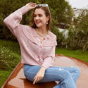 Gilet Bohème Chic Rose