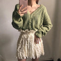 Gilet Crochet Bohème - Vert / Unique