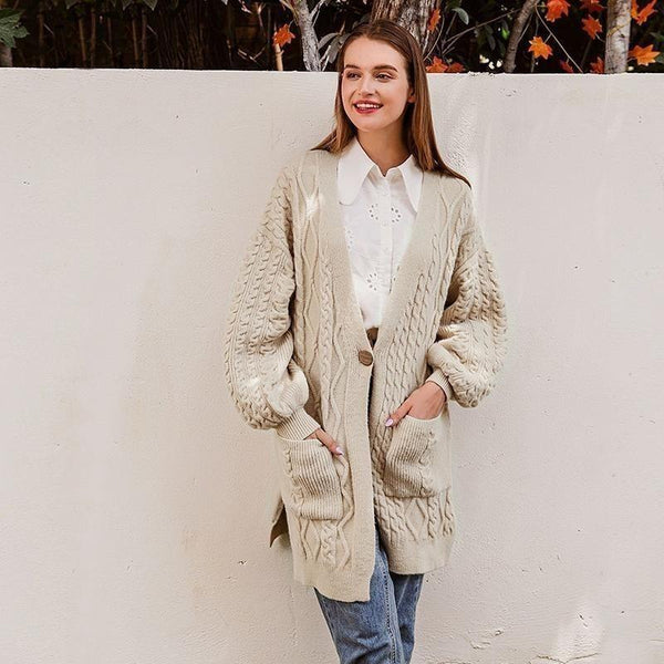 Gilet Long Beige Bohème - L