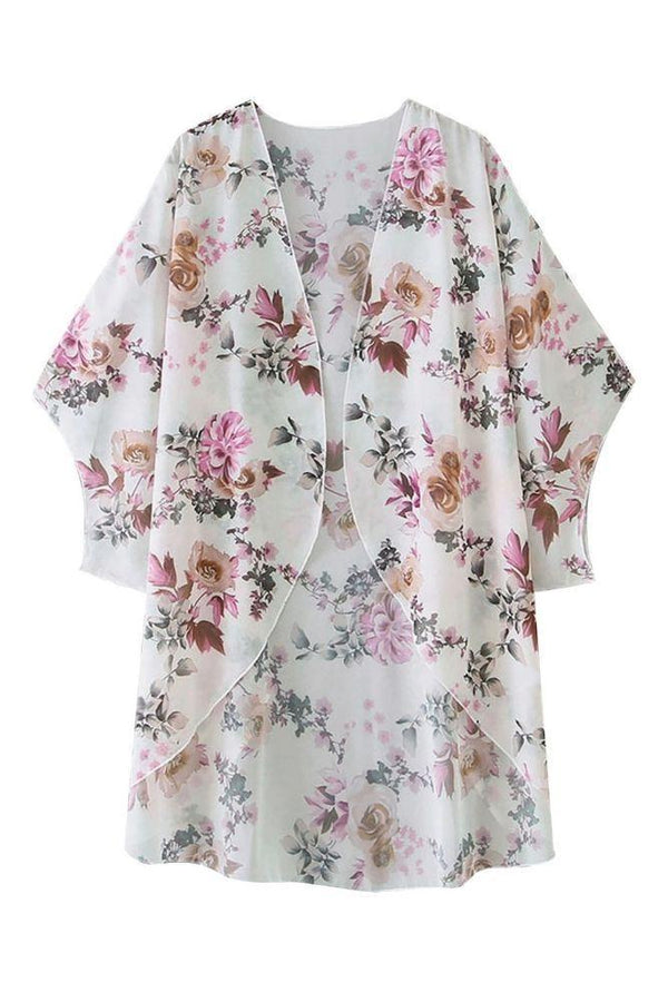 Kimono Bohème Court Fleuri