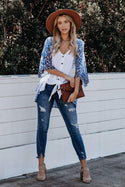 Kimono Floral Style Bohème - S / Bleu