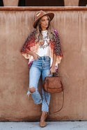Kimono Floral Style Bohème - S / Orange