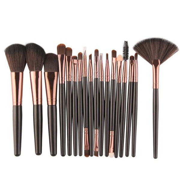 Ensemble de pinceaux professionnels 18Pcs yeux / visage 123maquillage Marron 