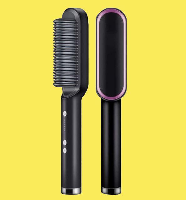 Brosse Lissante Chauffante Professionnelle Beauté Produit Noir 