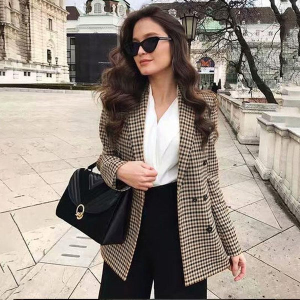 Blazer Tendance à Carreaux