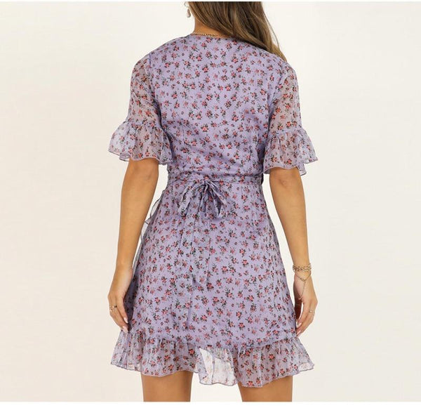 Petite Robe Boho à Manches Courtes