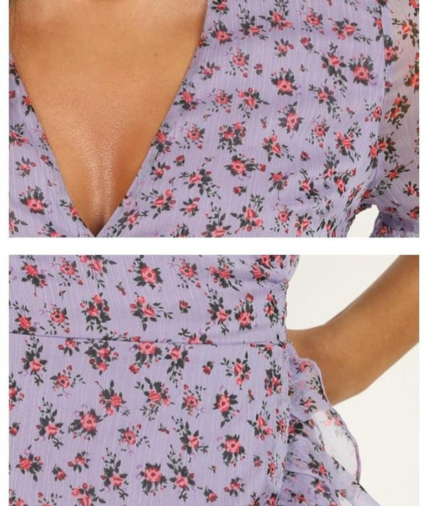 Petite Robe Boho à Manches Courtes