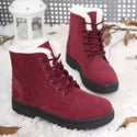 Bottines Unies à Fourrure