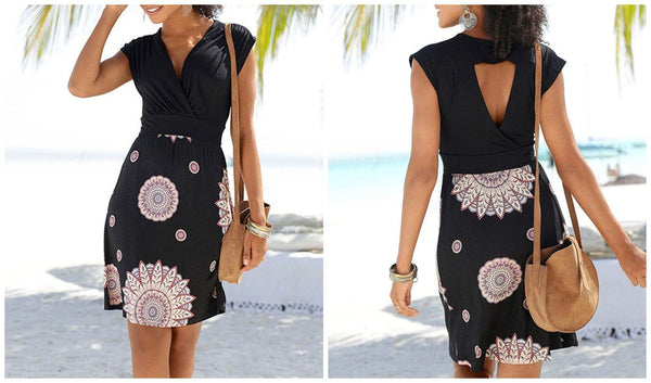 Robe de Plage Boho Col en V