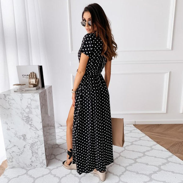 Robe Longue à Pois