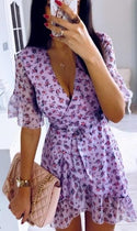 Petite Robe Boho à Manches Courtes