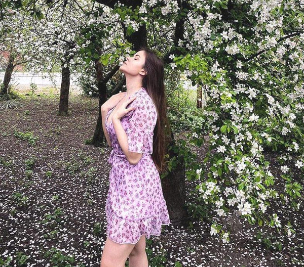 Petite Robe Boho à Manches Courtes