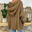 Pull à Capuche Uni Tricoté