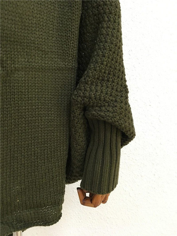 Cardigan Uni à Manches Chauve-Souris