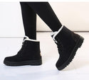 Bottines Unies à Fourrure
