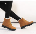 Bottines Unies à Fourrure